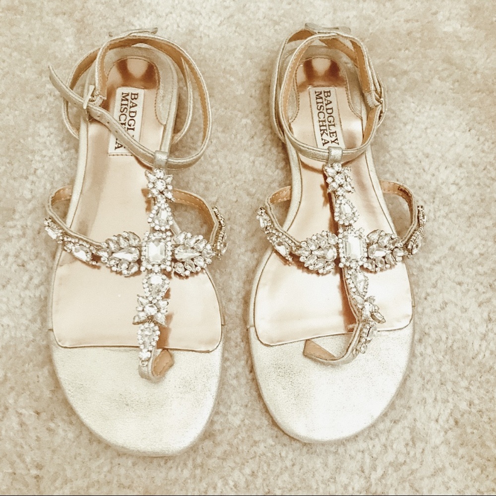 Badgley Mischka Crystal Sandal NWOT